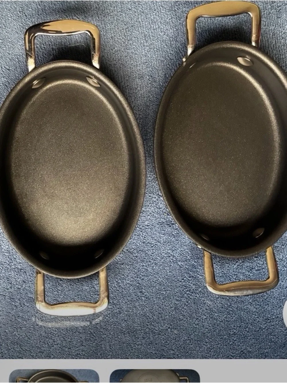 Bronze Nonstick Oval Serving Pan (Set of 2)